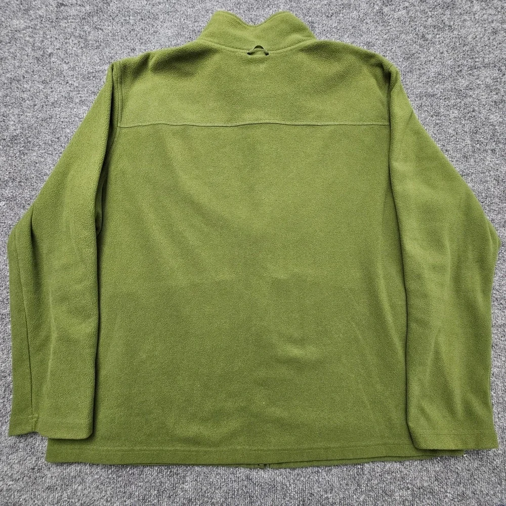 The North Face Fleece Jacket Mens 2XL Green Full Zip‎ Stand Collar Pockets TNF